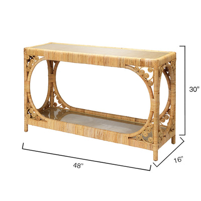 Primrose Rattan Console Table