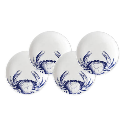 Blue Crab Canapé Plates - Set of 4