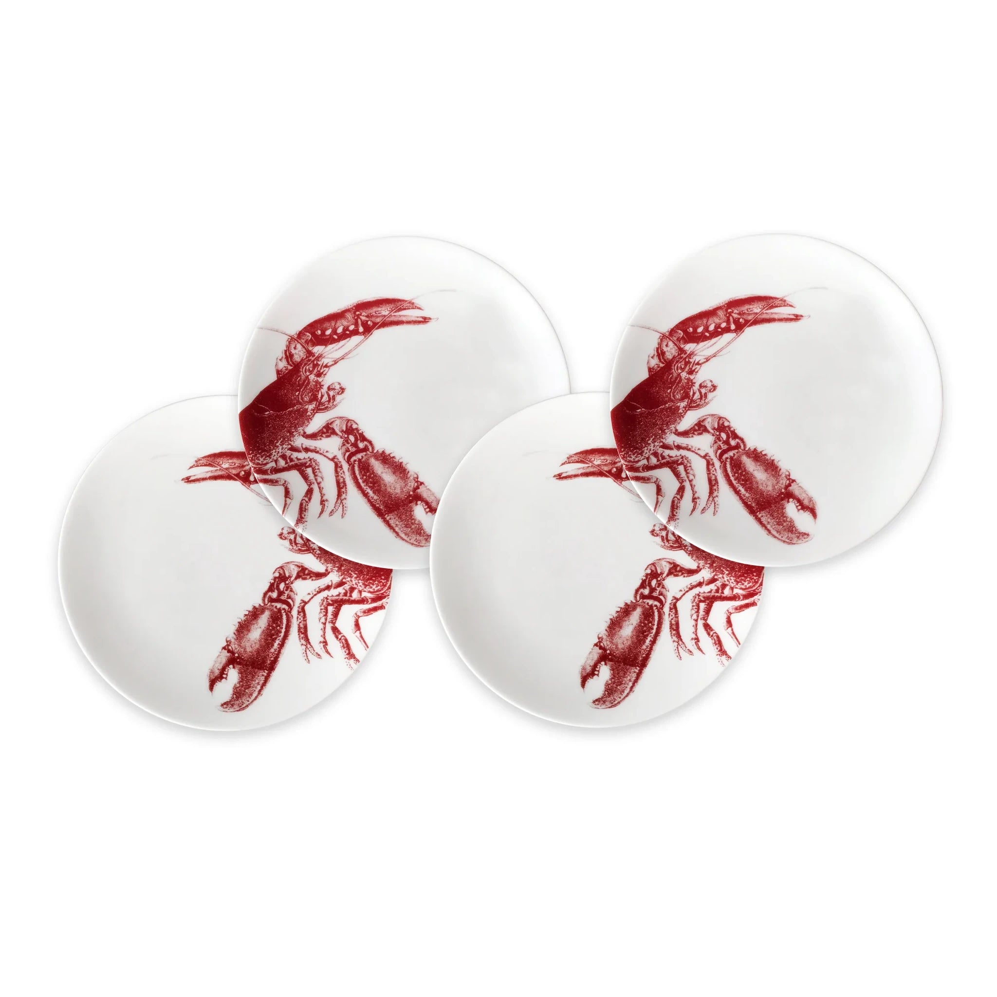 Red Lobster Canapé Plates - Set of 4 – Coastal Kitchen & Dining ...