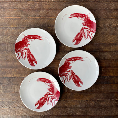 Red Lobster Canapé Plates - Set of 4