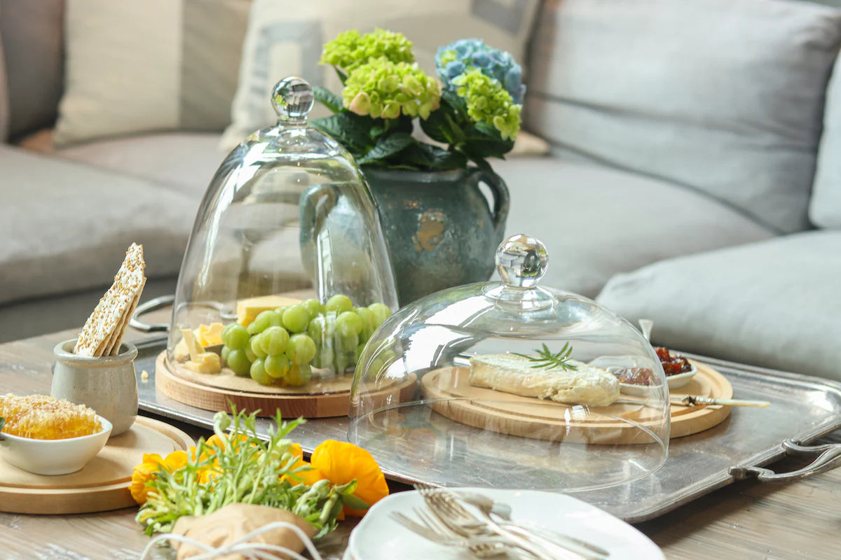 Glass Dome with Wood Base, Medium