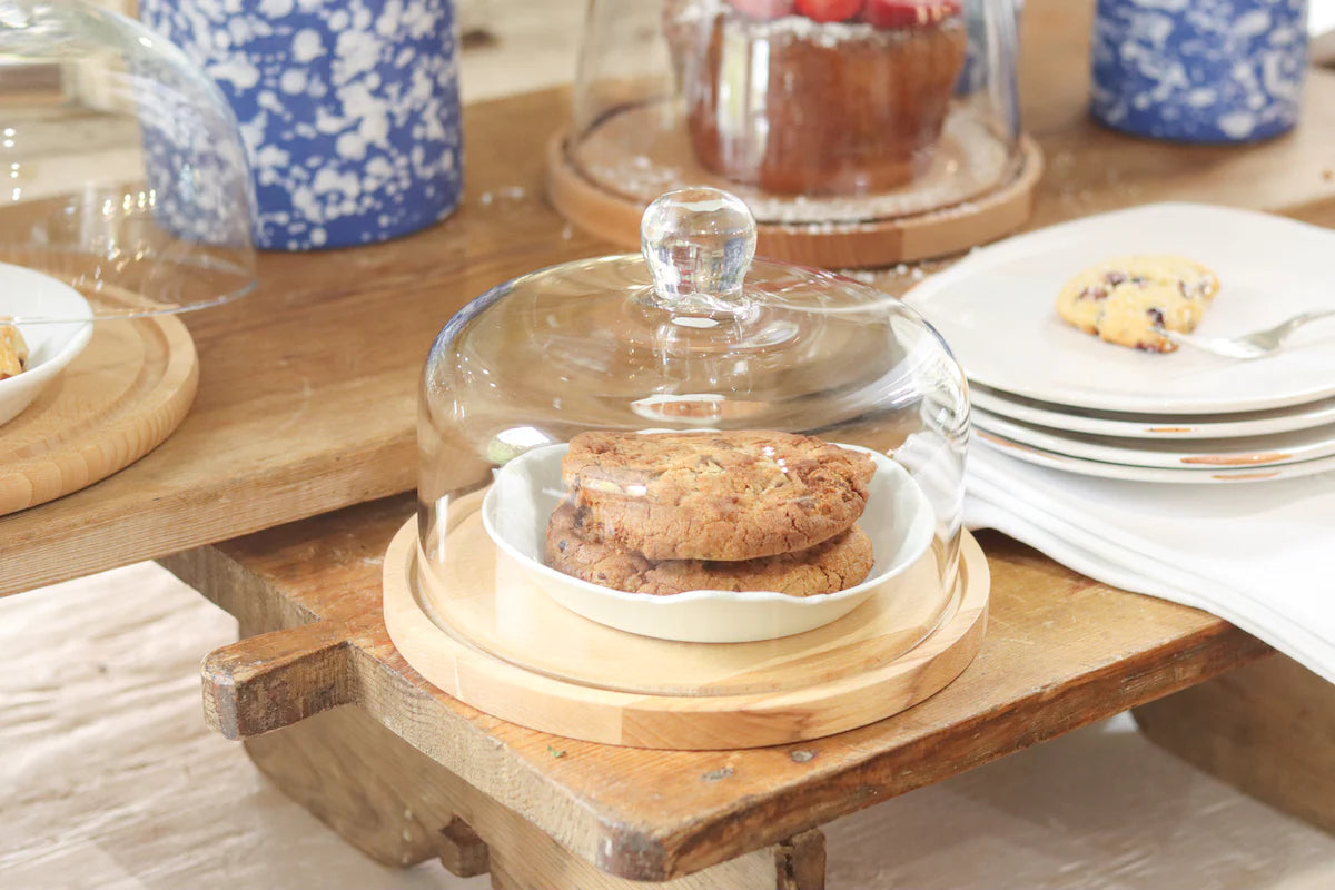 Glass Dome with Wood Base, Small