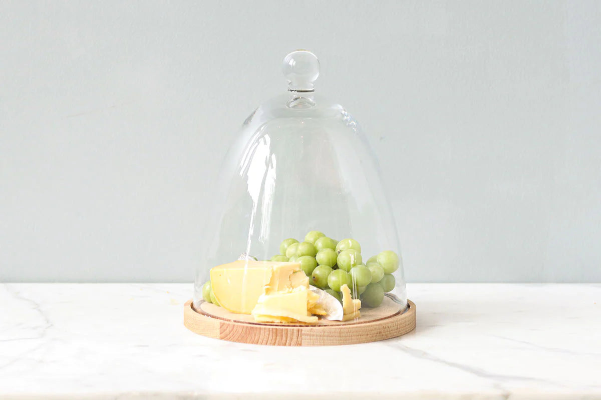 Glass Dome with Wood Base, Tall