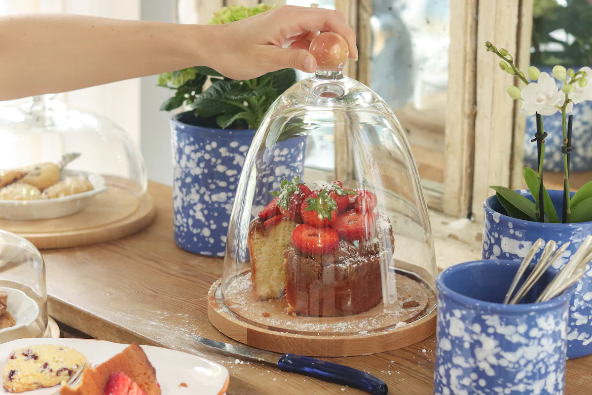 Glass Dome with Wood Base, Tall