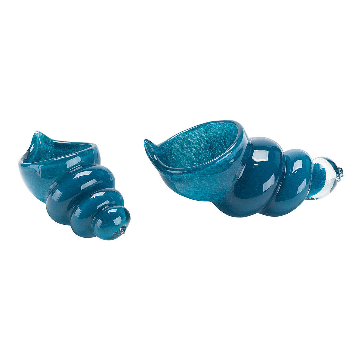 Teal Ariel Shells, Set of 2