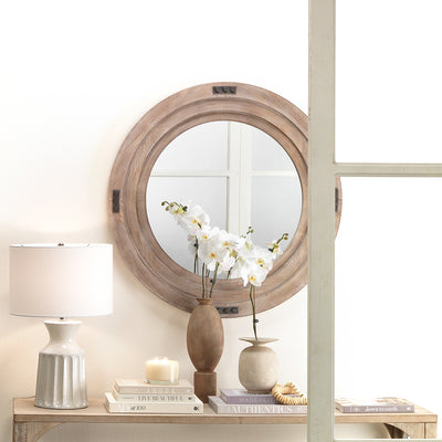 White Washed Foreman Mirror