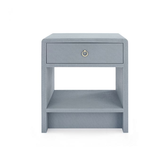 Dionis Linen 1-Drawer Nightstand - Coastal Gray