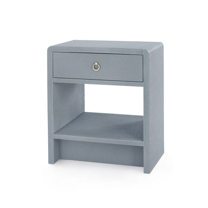 Dionis Linen 1-Drawer Nightstand - Coastal Gray