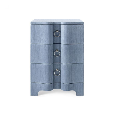 Cannes 3-Drawer Night Stand - Coastal Blue