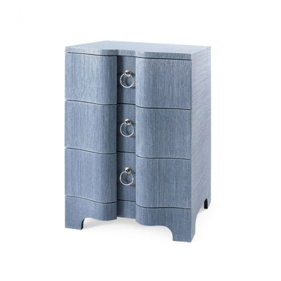 Cannes 3-Drawer Night Stand - Coastal Blue