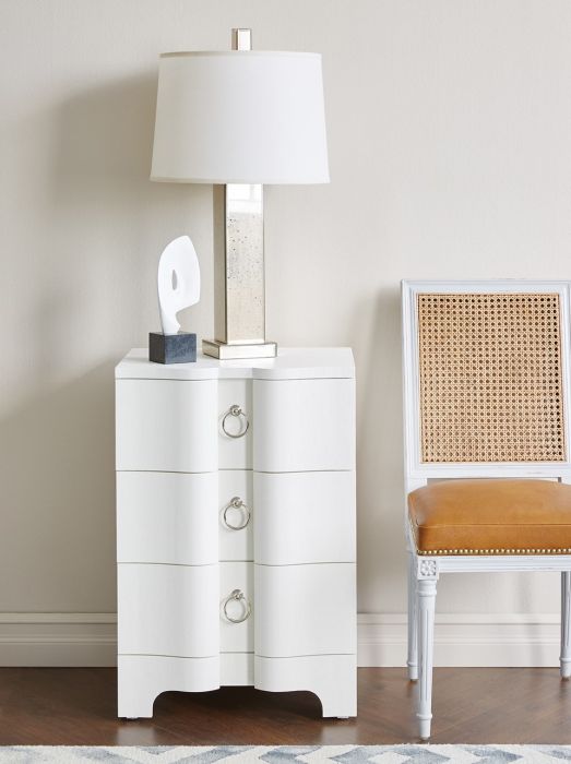 Cannes 3-Drawer Night Stand - White