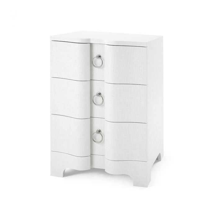 Cannes 3-Drawer Night Stand - White