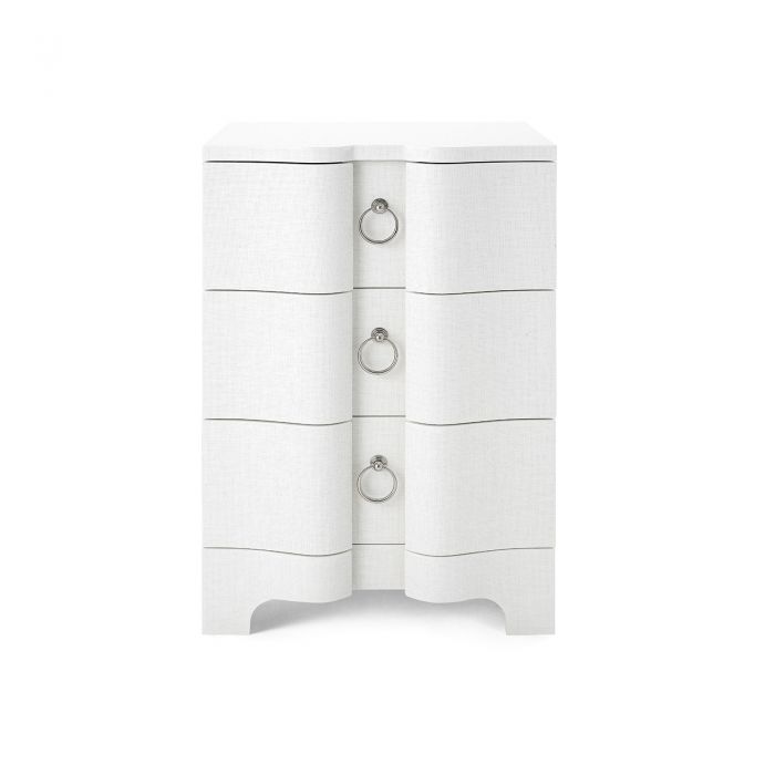 Cannes 3-Drawer Night Stand - White