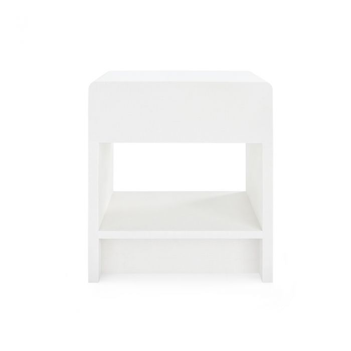 Dionis Linen 1-Drawer Nightstand - White