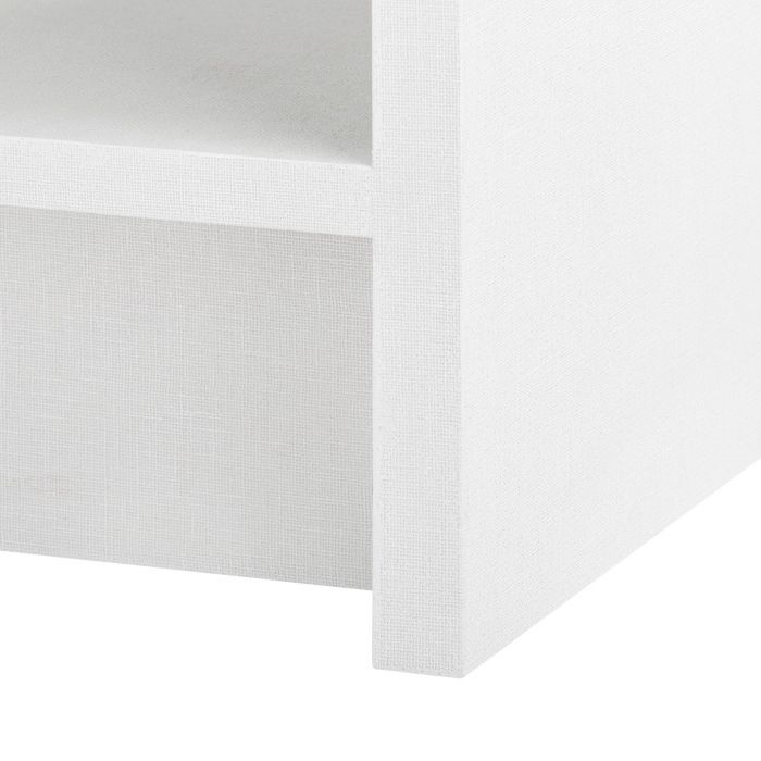 Dionis Linen 1-Drawer Nightstand - White