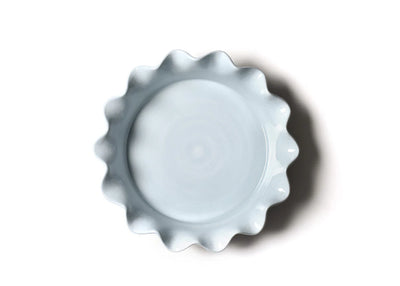 Iris Blue Drop Ruffle Pie Dish