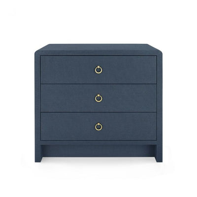 Nantucket Linen 3-Drawer Side Table - Navy