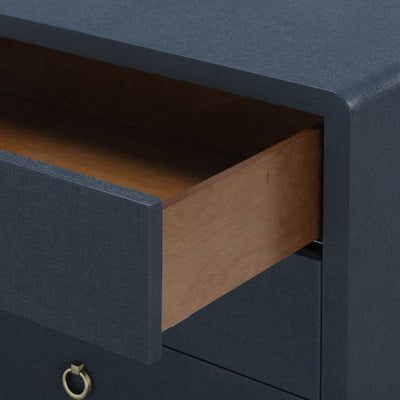 Nantucket Linen 3-Drawer Side Table - Navy