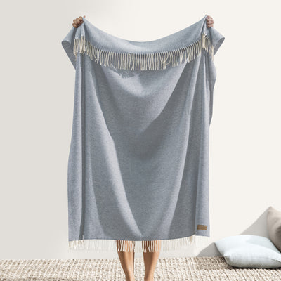 Coastal Blue Juno Cashmere Throw