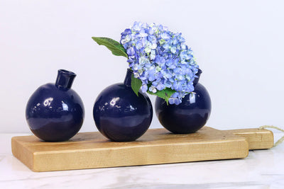 Navy Sphere Bud Vase