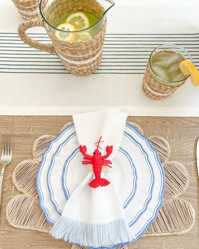 Handwoven Lobster Napkin Rings, Set of 4