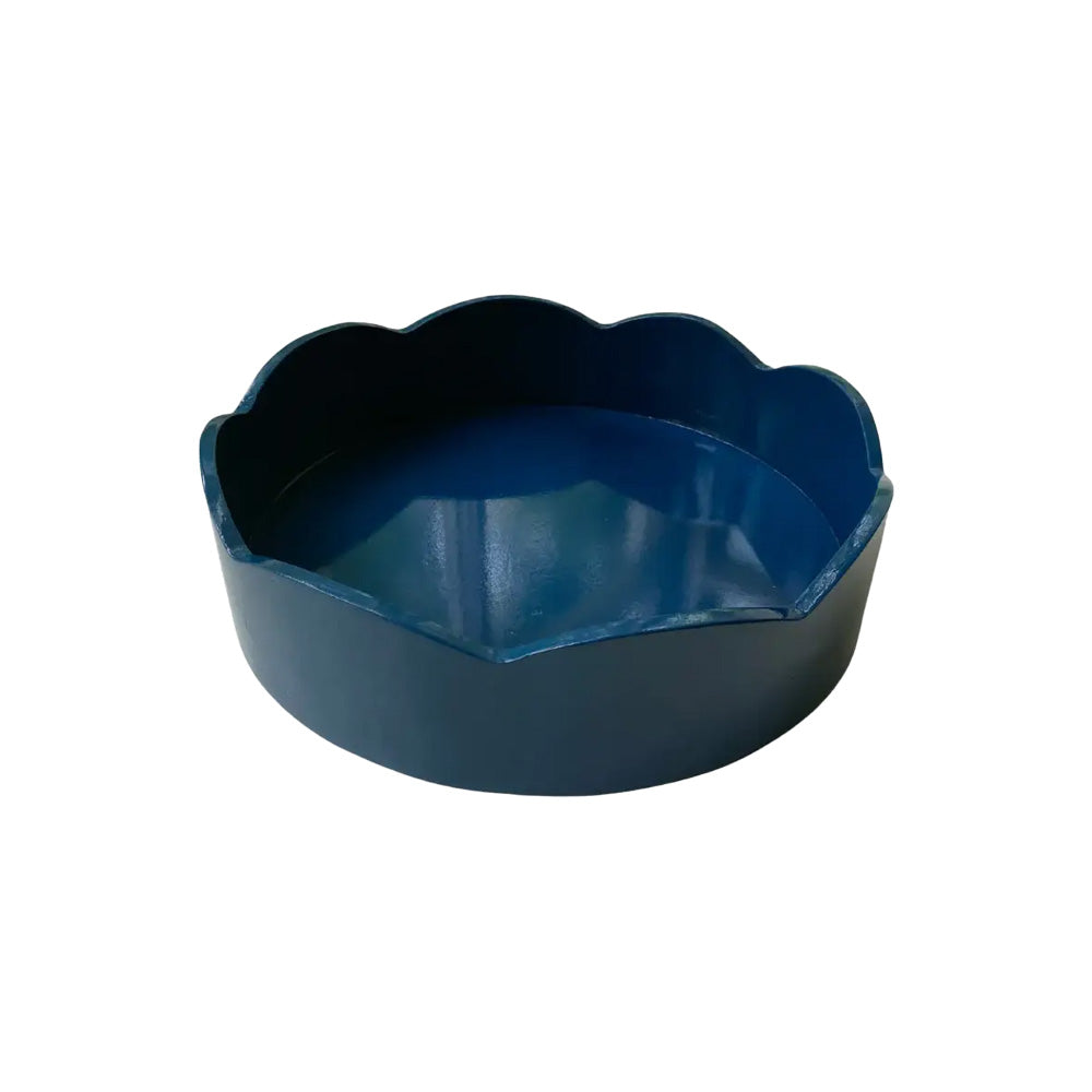 Round Scallop Tray - Maritime Blue