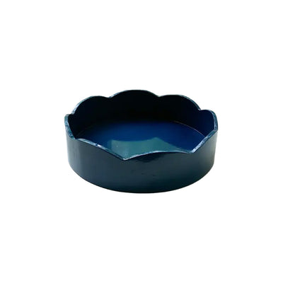 Round Scallop Tray - Maritime Blue