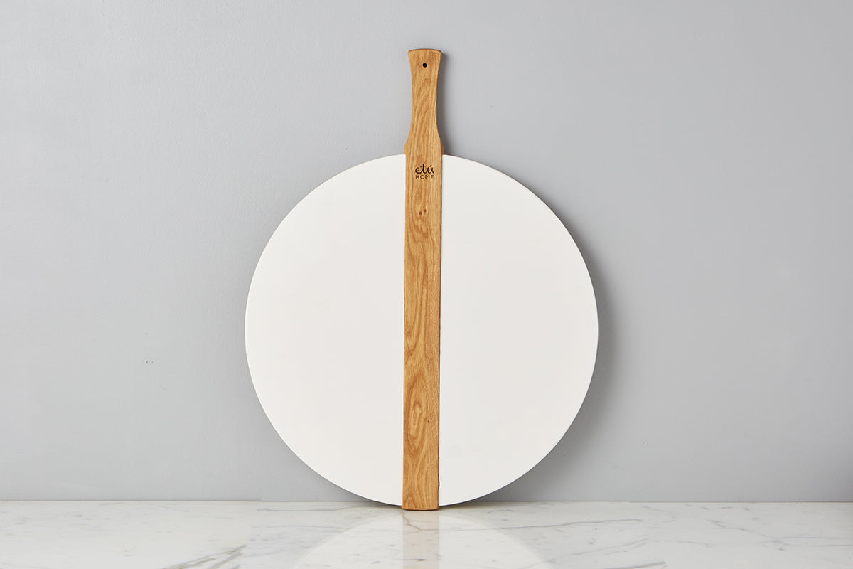 White Round Italian Pizza Board, Large