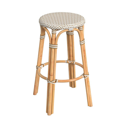 Cote d'Azur Rattan Stool - Sand Dot