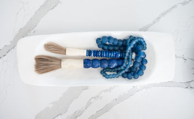 Navy Blue Jade Disc Brush