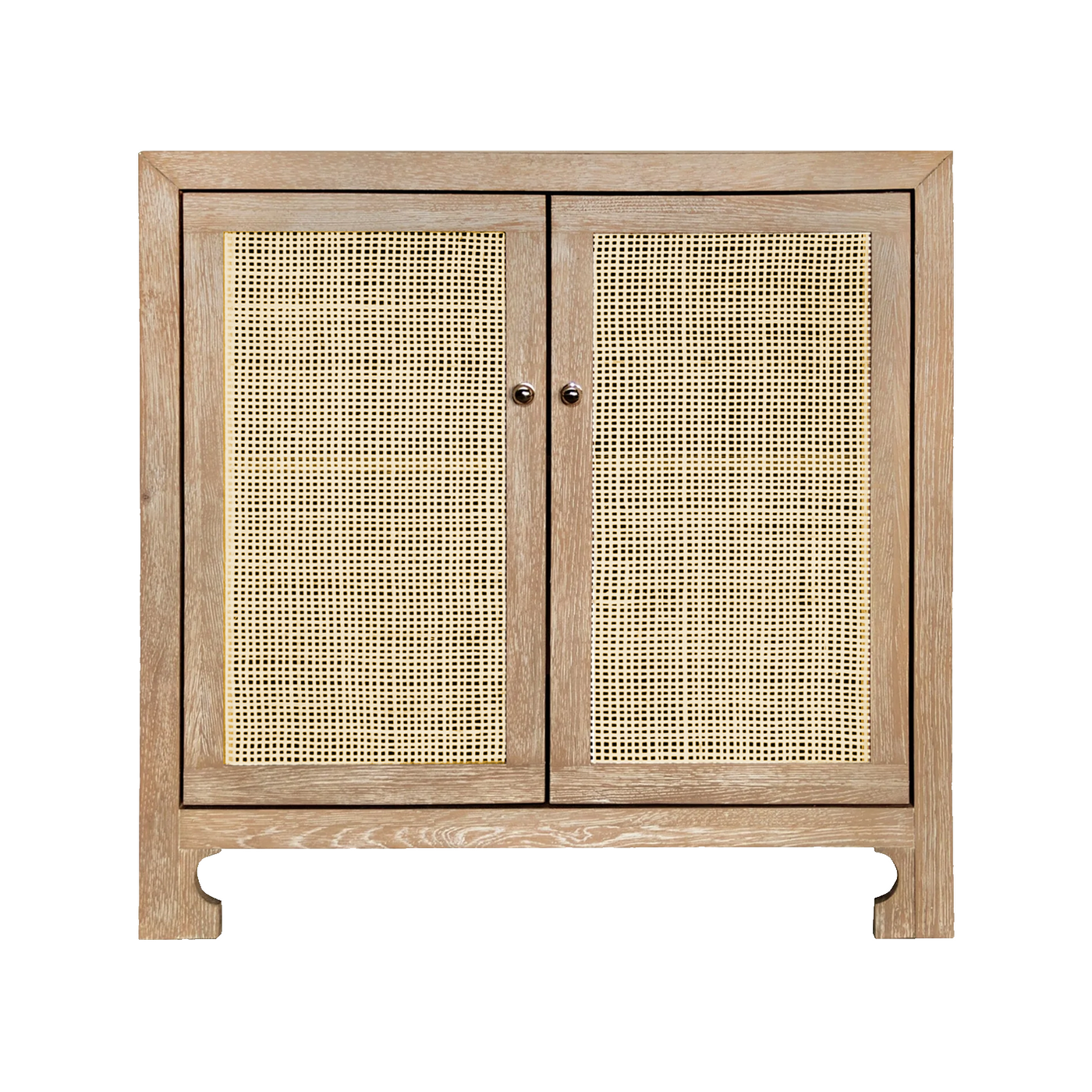 Harbor Cane Cabinet - Cerused Oak