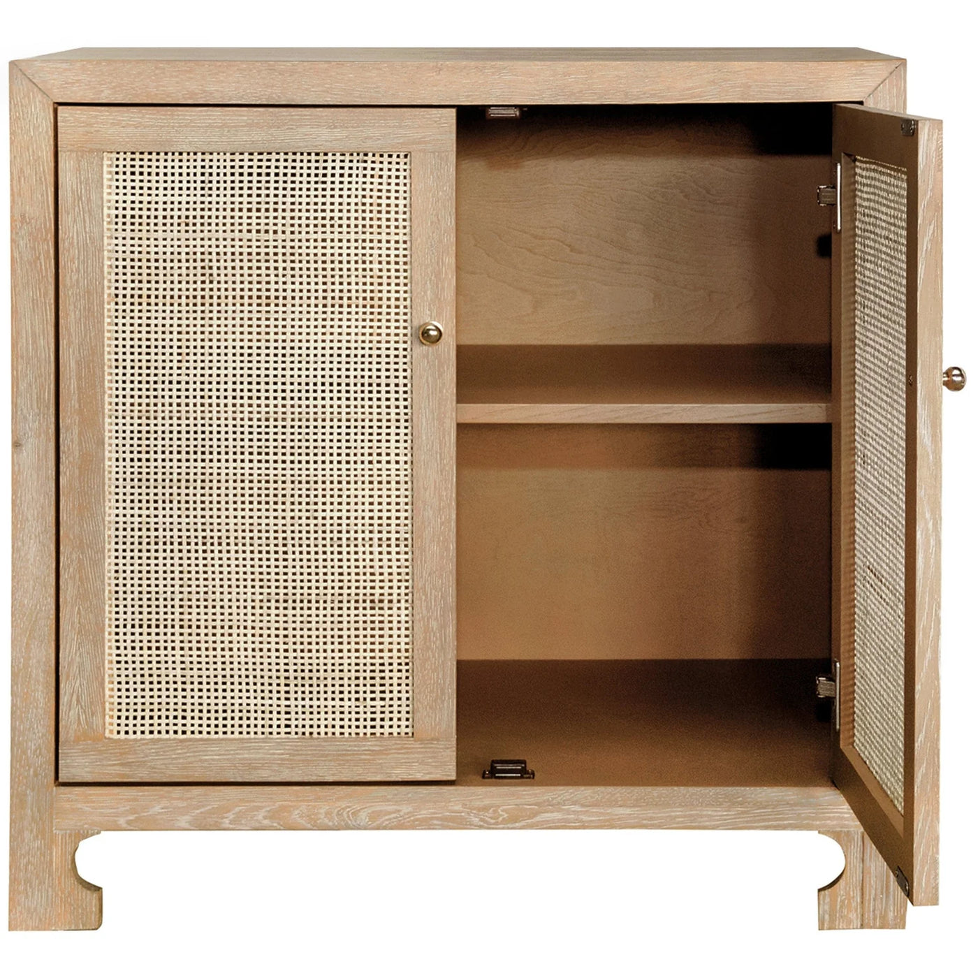 Harbor Cane Cabinet - Cerused Oak