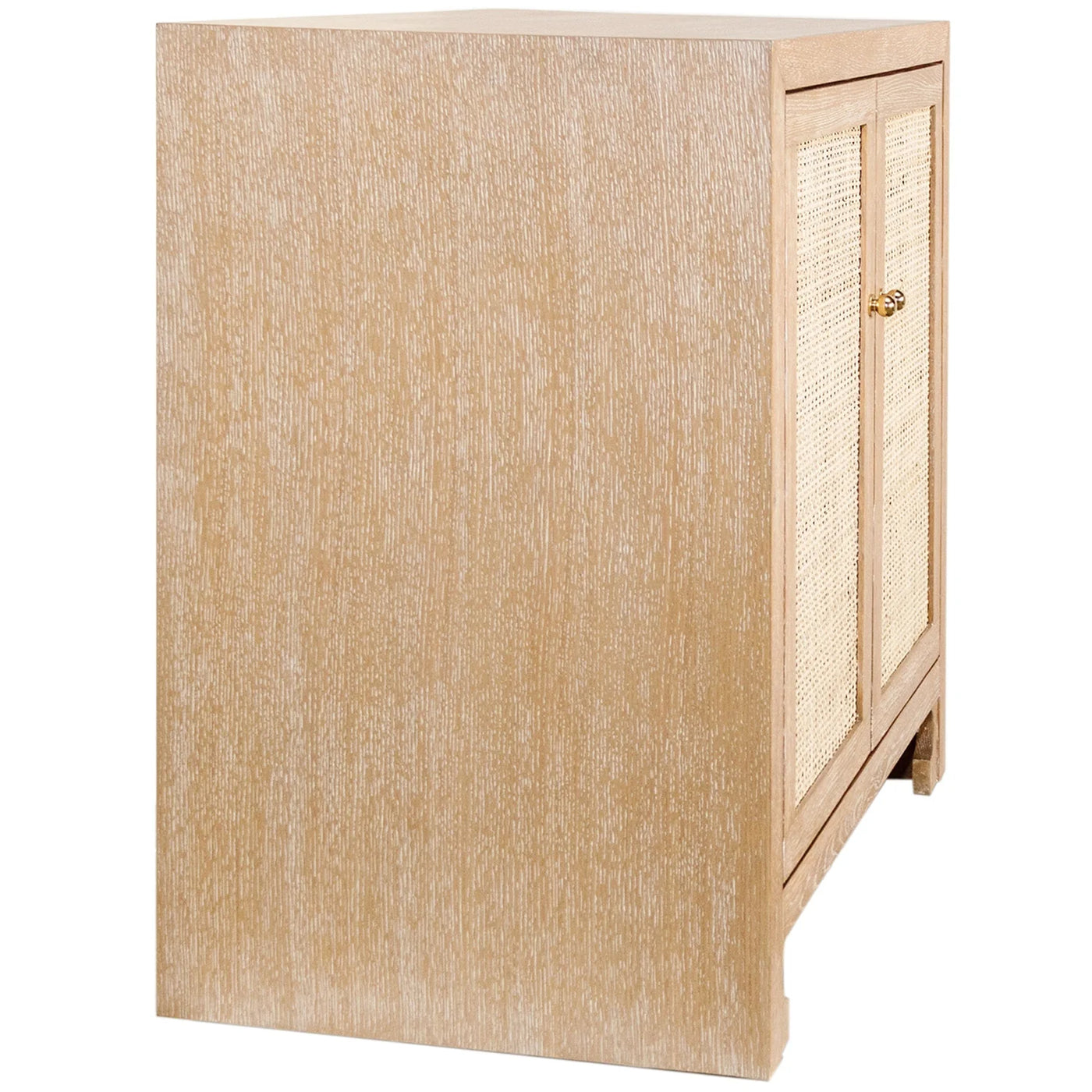 Harbor Cane Cabinet - Cerused Oak