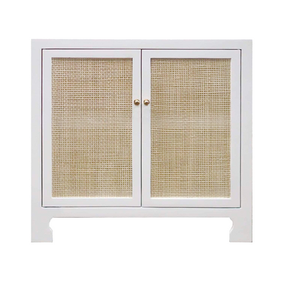 Harbor Cane Cabinet - White