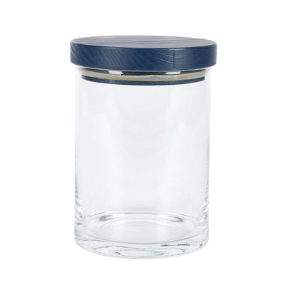 Navy Wood Top Canisters Set