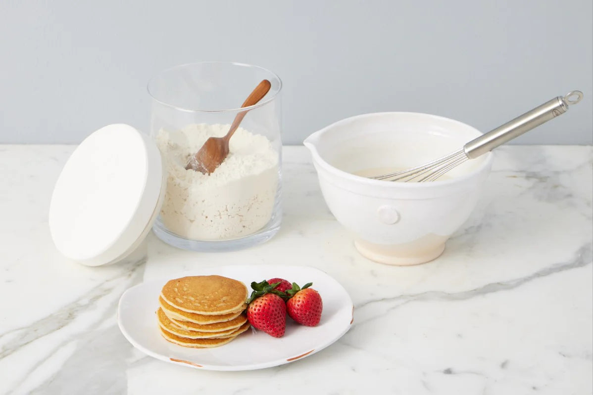 White Wood Top Canisters Set