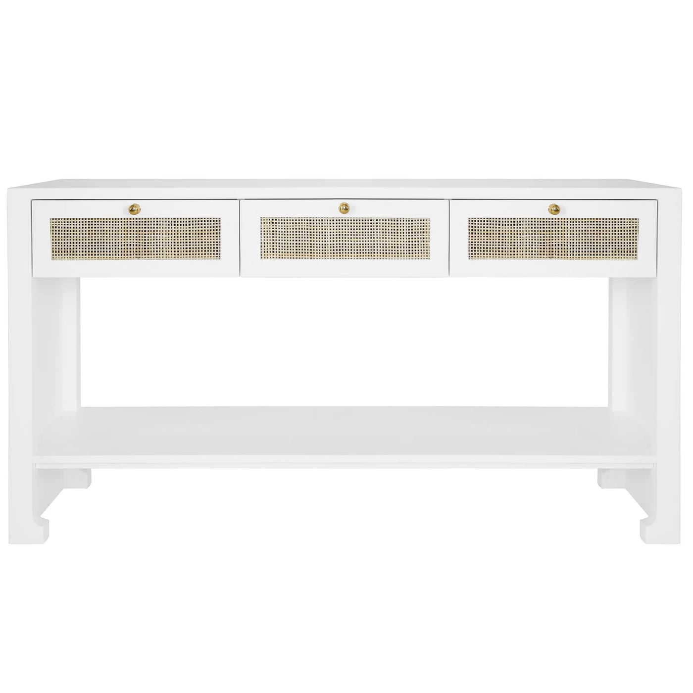 Harbor Cane Console - White