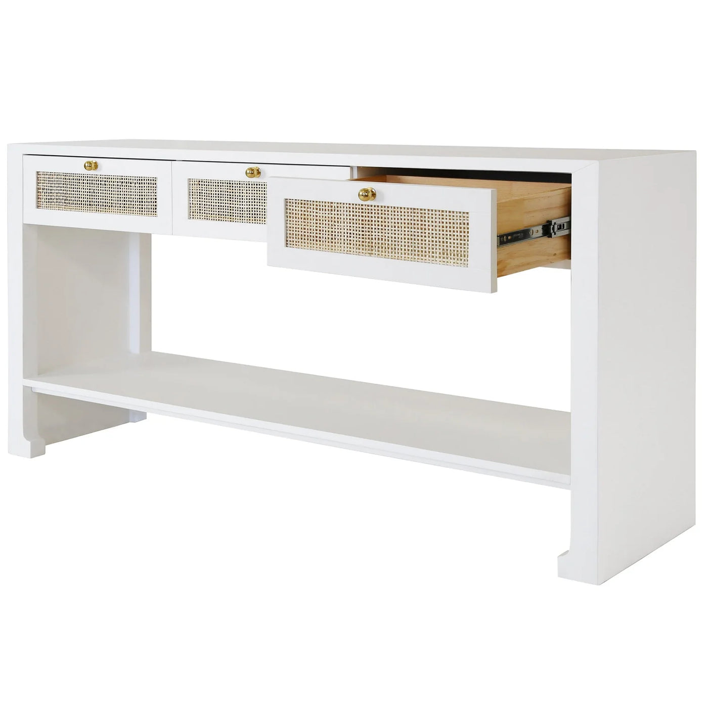 Harbor Cane Console - White