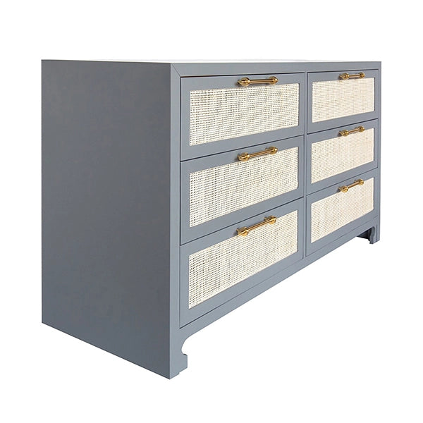 grey wicker dresser Harbor Cane Dresser