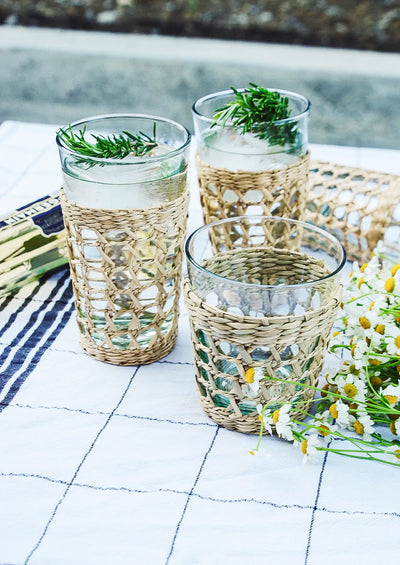 Seagrass Cage Highball Glasses