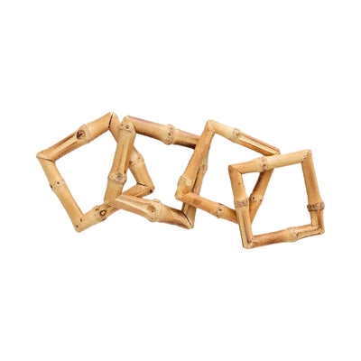 Bamboo Square Napkin Rings, Set of 4