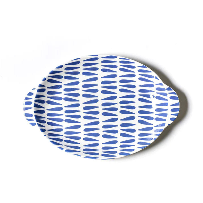 Iris Blue Drop Oval Platter