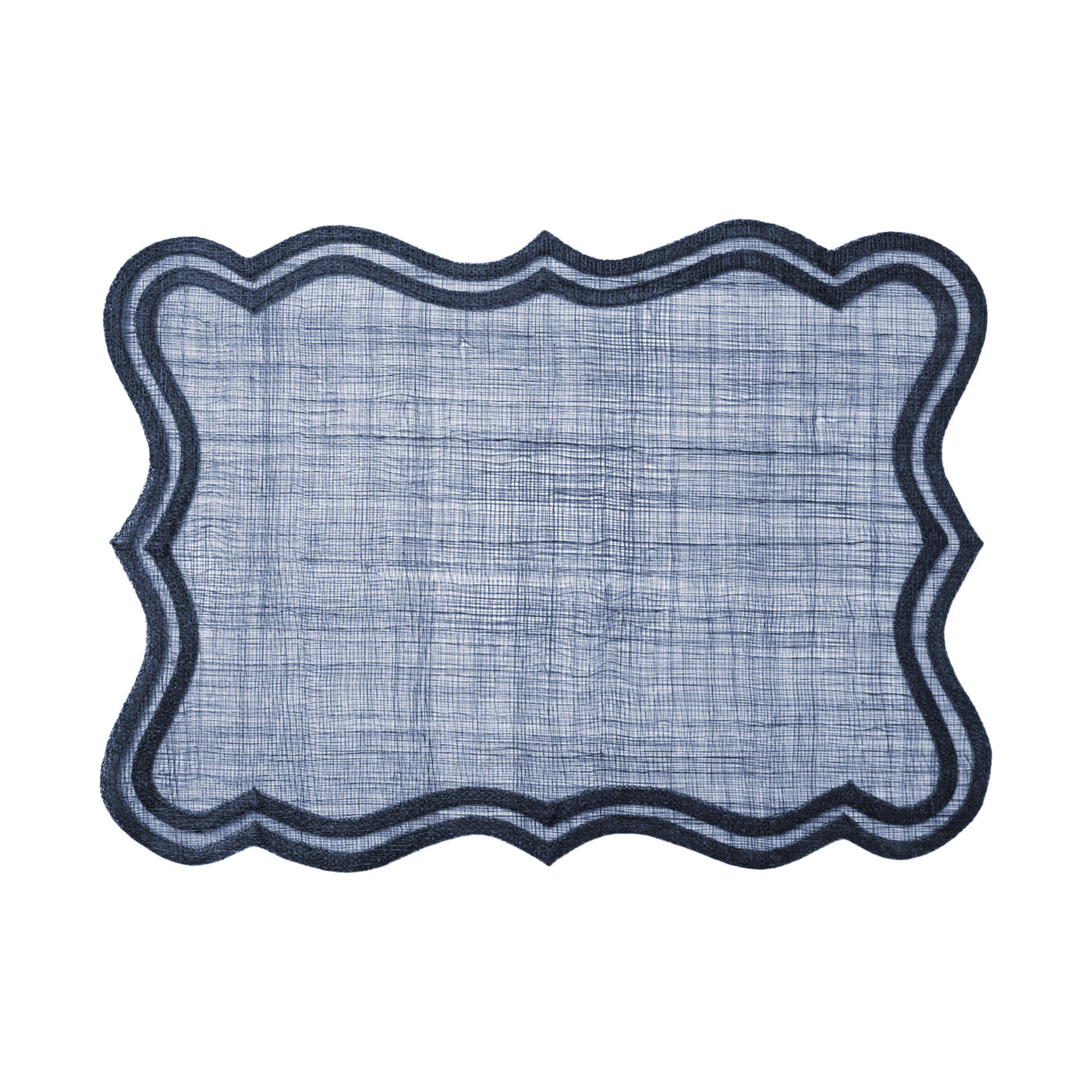 Wave Rectangular Navy Placemats, Set of 4