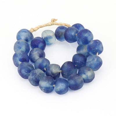 Sea Glass Beads Ocean Blue - Large