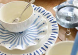 Iris Blue Burst Ruffle Salad Plate