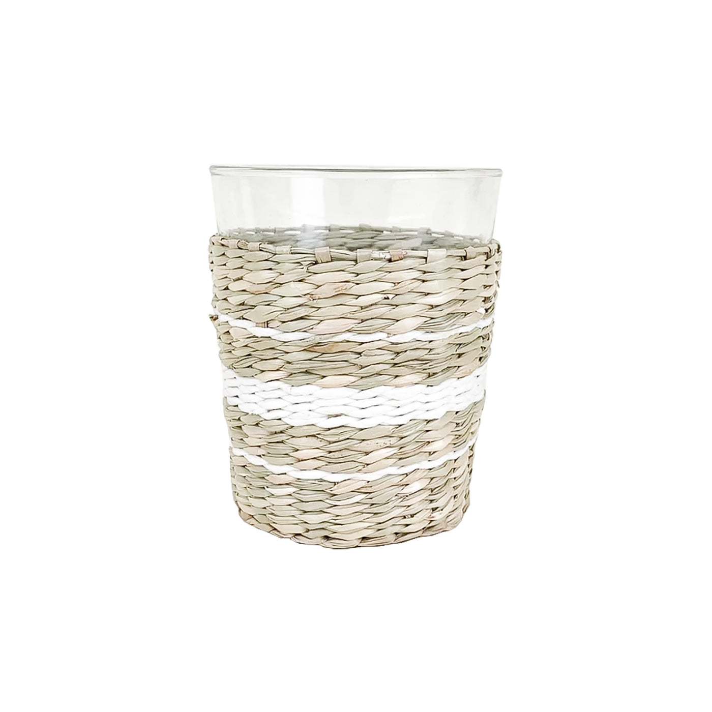 Hamptons Stripe Seagrass Tumbler Glasses