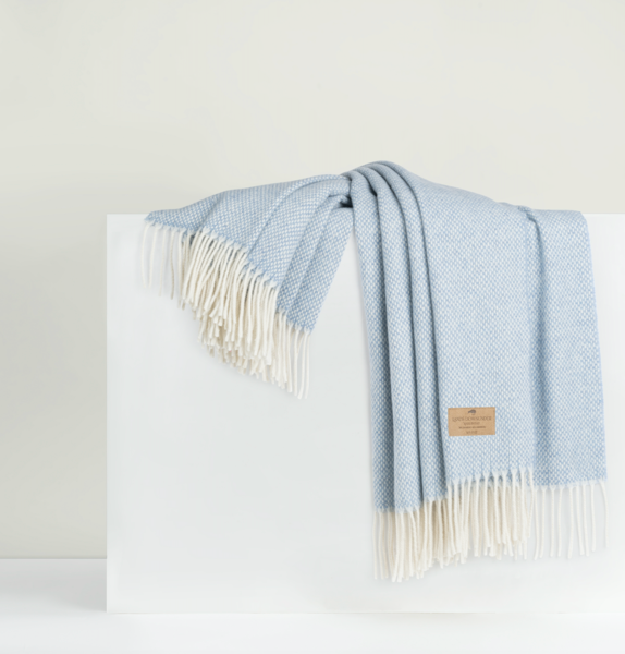 Blue cashmere best sale throw blanket