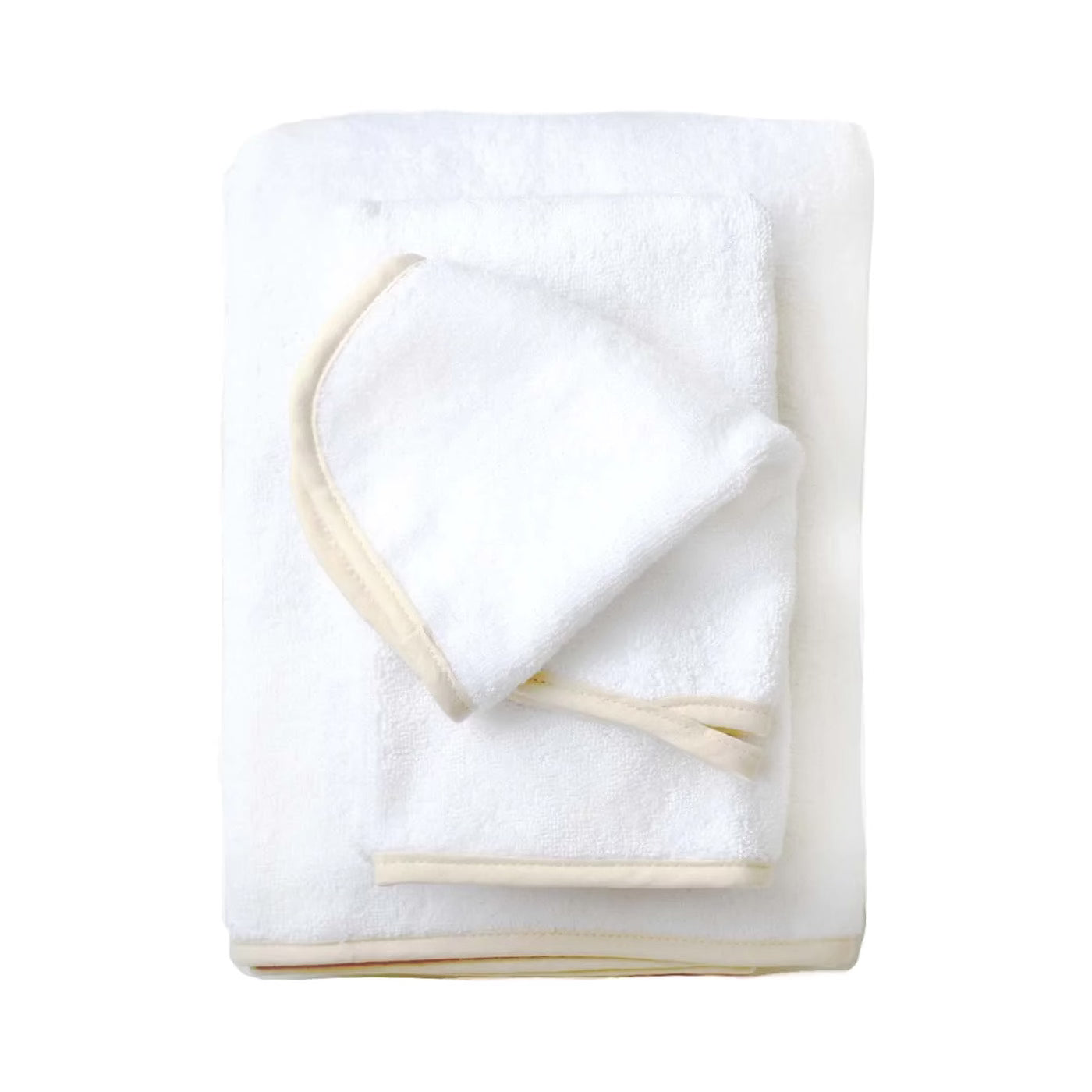 Piped Terry Bath Towel Set - Sand